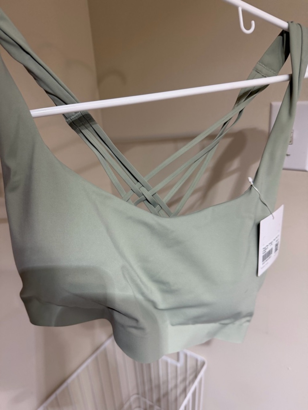 Lululemon Light Sage Strappy Back Sports Bra - Picture 4 of 5